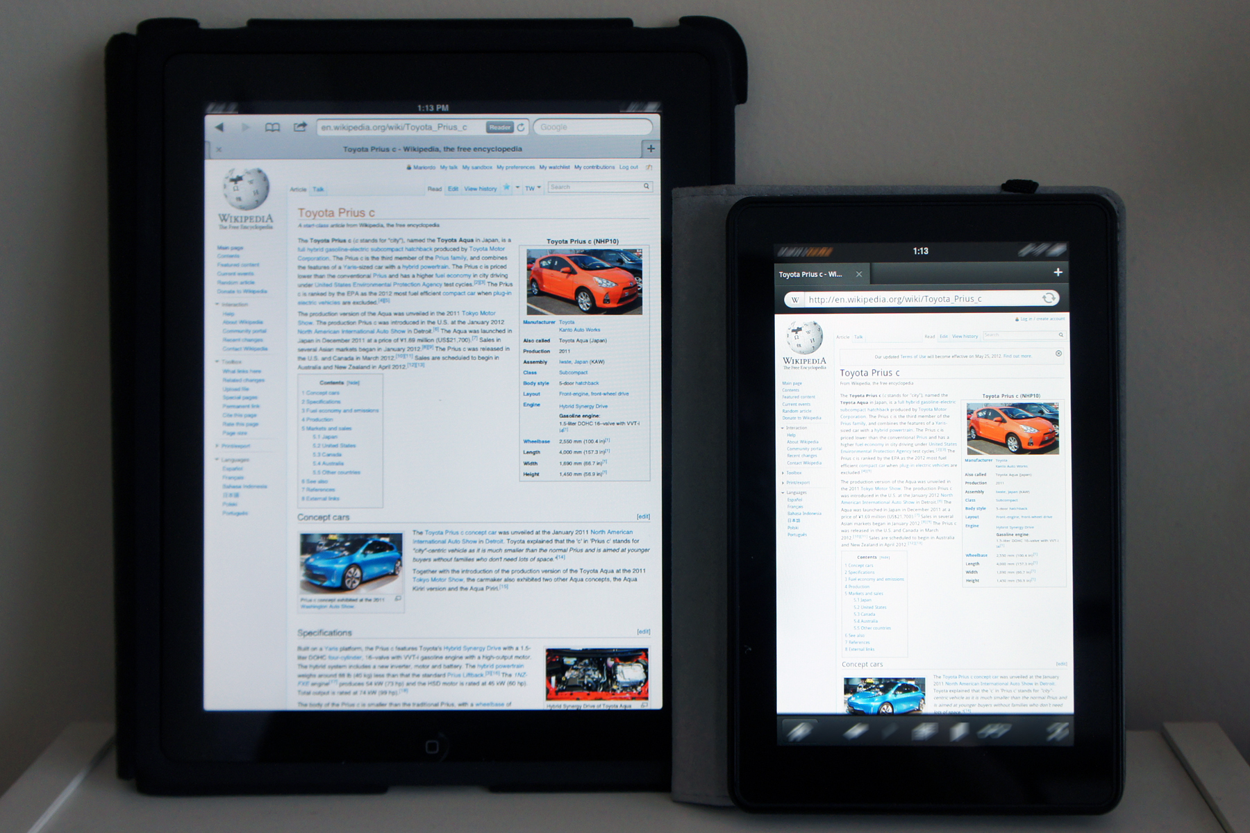 Kindle Fire & iPad
